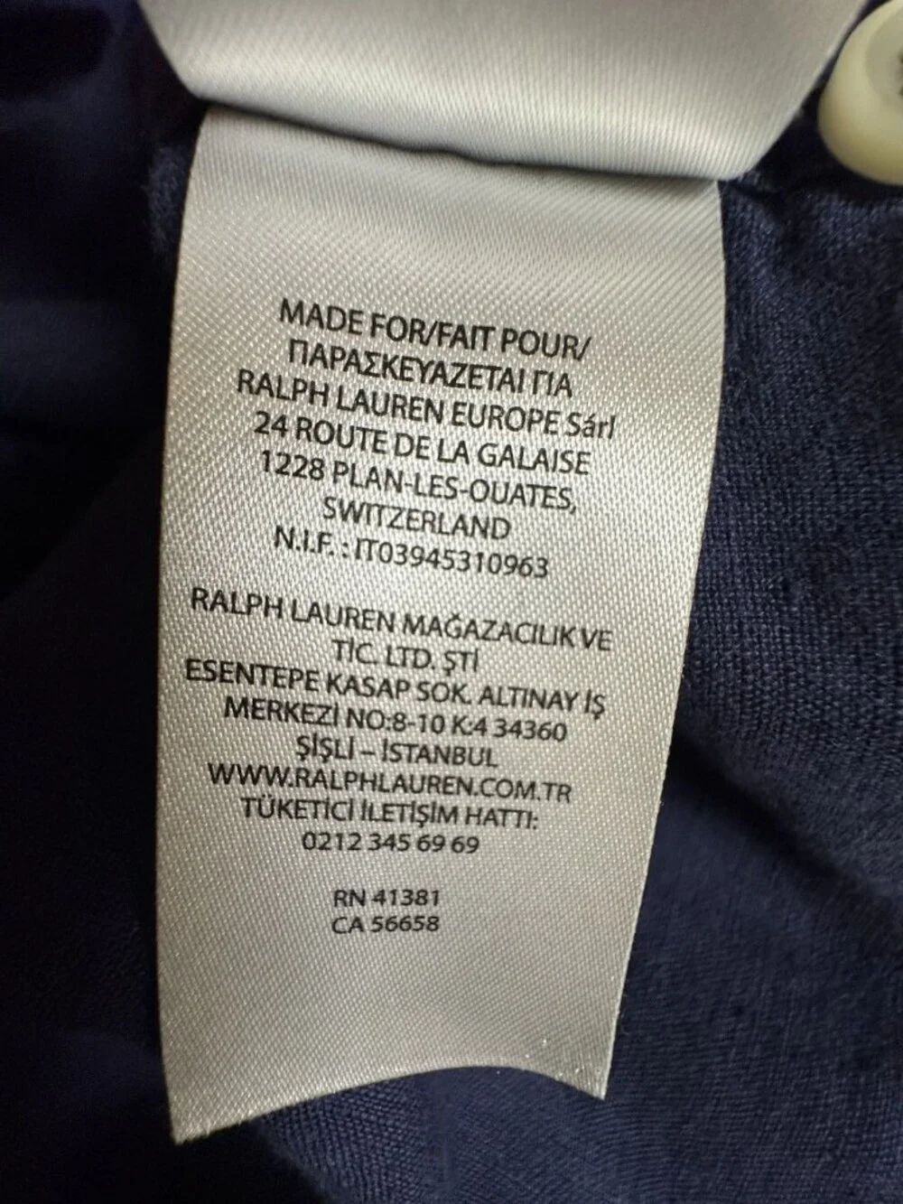 Polo Ralph Lauren Linen Shirt 2XB Big Tall Navy Short Sleeve Button